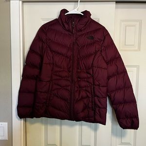 Women’s Maroon The North Face Puffer Coat